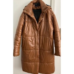 Urban Outfitters Women's Oversized Brown Puffer Parka Coat